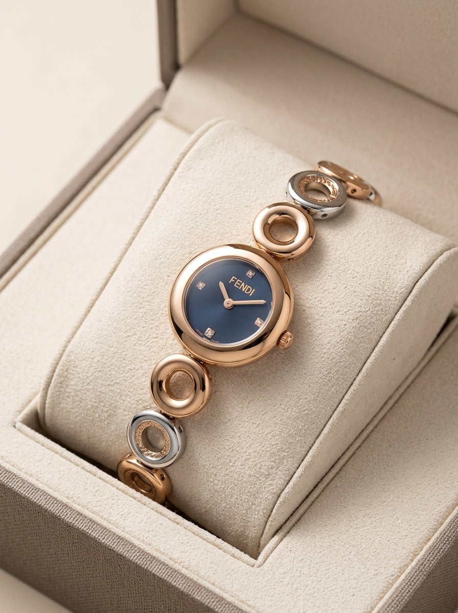 Fendi O’Lock Style Blue Dial Two-Tone Ladies Watch