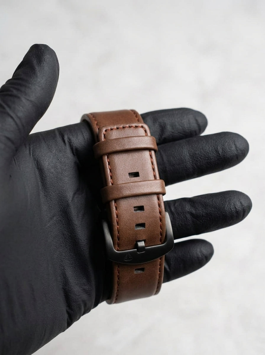 TOMI Men's Grey Dial Watch – Brown Leather Strap - With Box