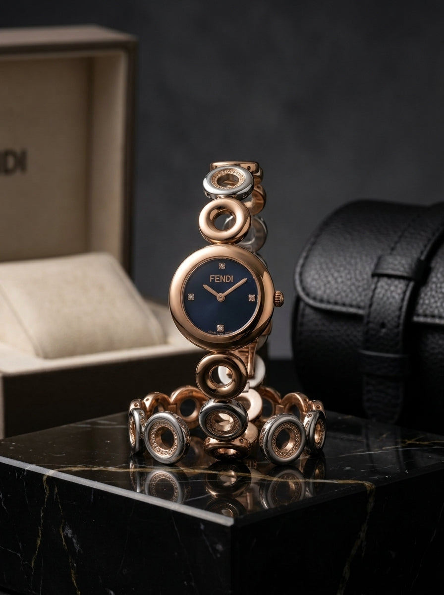Fendi O’Lock Style Blue Dial Two-Tone Ladies Watch