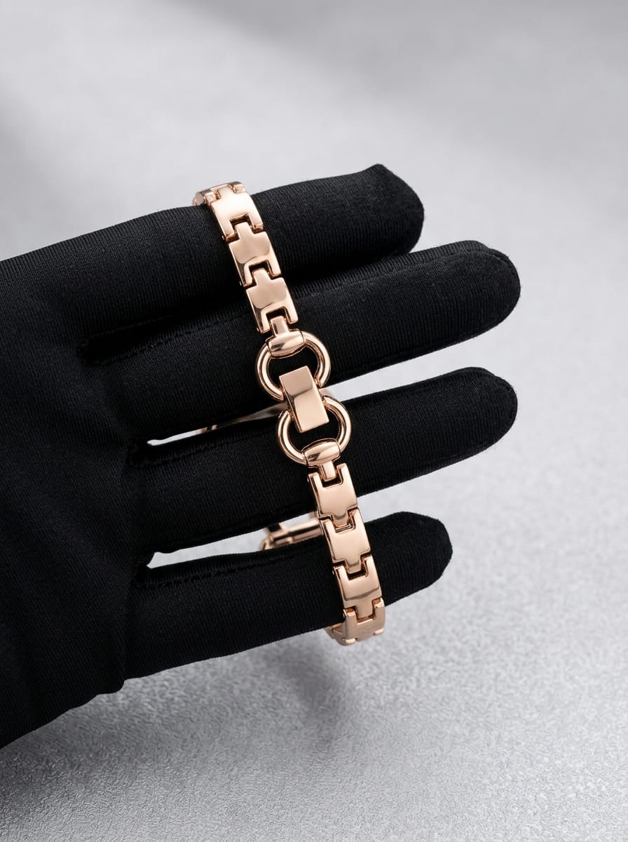Gold-Tone Chain Link Style White Dial Ladies Watch