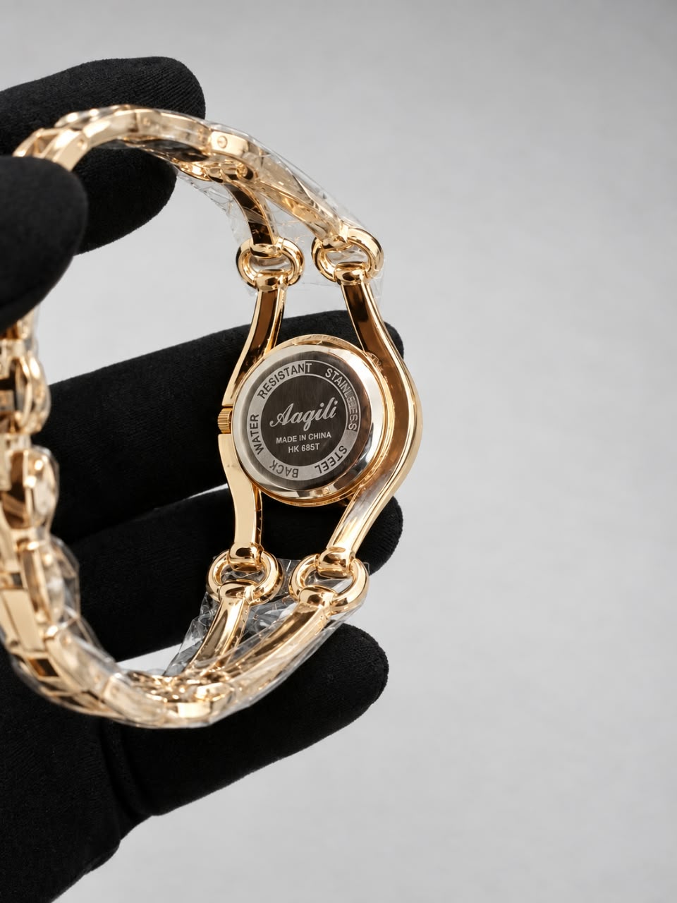 Gold-Tone Chain Link Style White Dial Ladies Watch