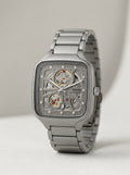 True Square Open Heart Style – Silver Skeleton Watch